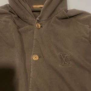 Louis Vuitton unisex black button sweatshirt
